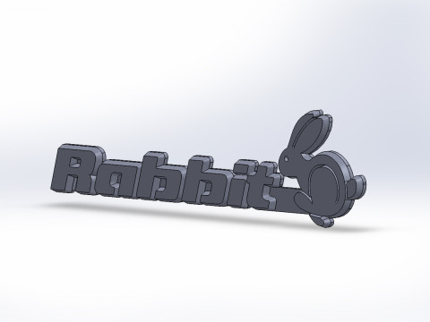 Volkswagen golf rabbit logo ver 1 Modèle 3D