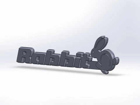 Volkswagen golf rabbit logo ver 1 3D Model