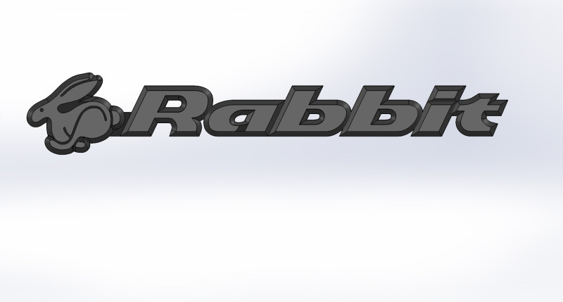 Volkswagen golf rabbit logo ver 2 3D Модель .c4d .max .obj .3ds .fbx .stl .blend 