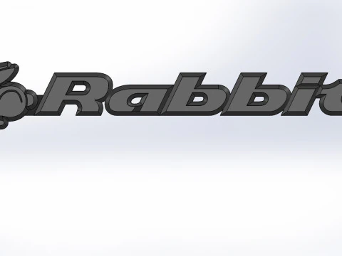 Volkswagen golf rabbit logo ver 2 3D Model