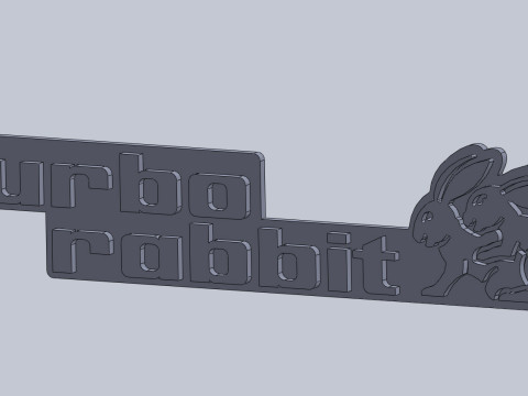 Volkswagen Turbo Rabbit emblem Model 3D