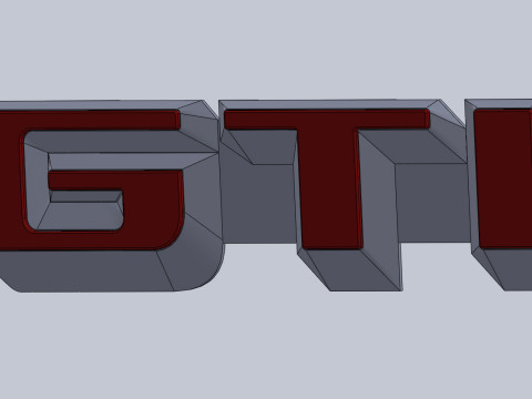 Volkswagen GTI USA Emblem Rear Panel MK 2 91g 3D Модель
