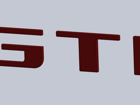 Volkswagen GTI USA Emblem Rear Panel MK 2 91g 3D Модель