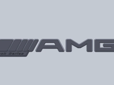 Mercedes AMG Black Serisi isim plakası 3D Model