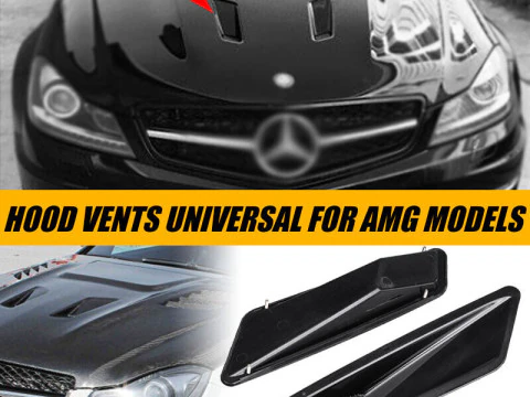 Hood Vents Mercedes W204 C63 AMG small 3D Model