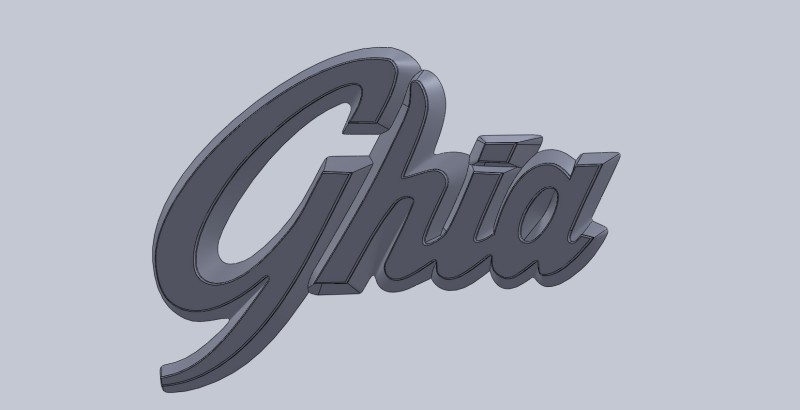 GHIA Logo Model 3D .c4d .max .obj .3ds .fbx .stl .blend 