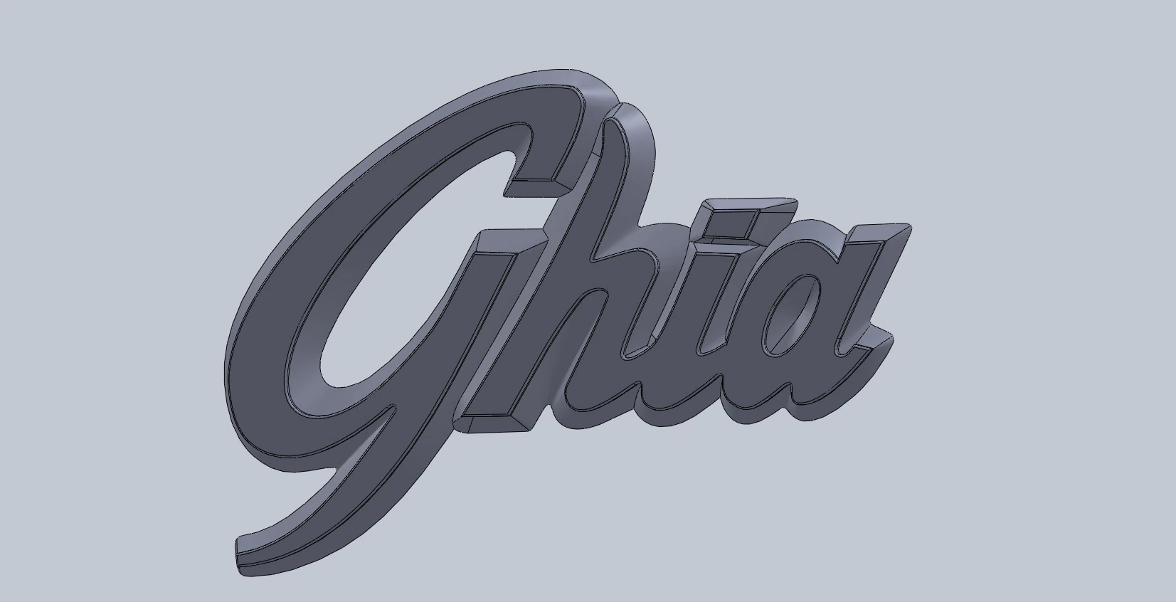 GHIA Logo 3D Model .c4d .max .obj .3ds .fbx .stl .blend 
