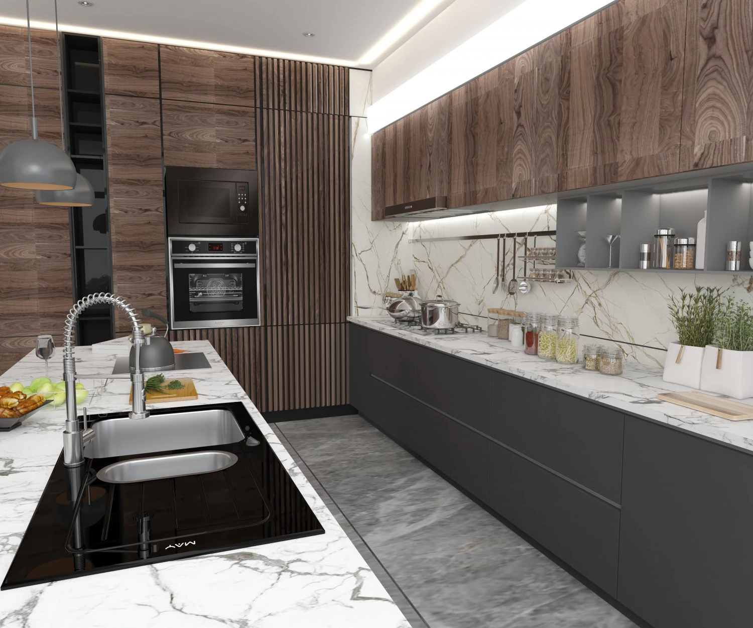 Professional kitchen design 3D Model .c4d .max .obj .3ds .fbx .stl .blend 