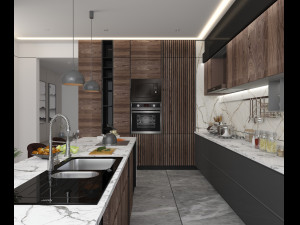 Professional kitchen design 3D 模型
