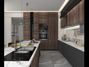 Professional kitchen design 3D Model