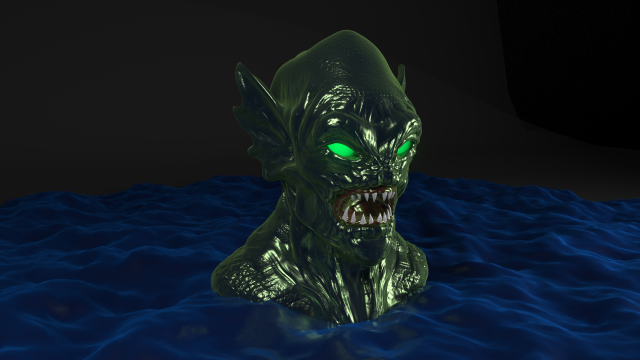 Sea creature head 3D 모델 .c4d .max .obj .3ds .fbx .stl .blend 