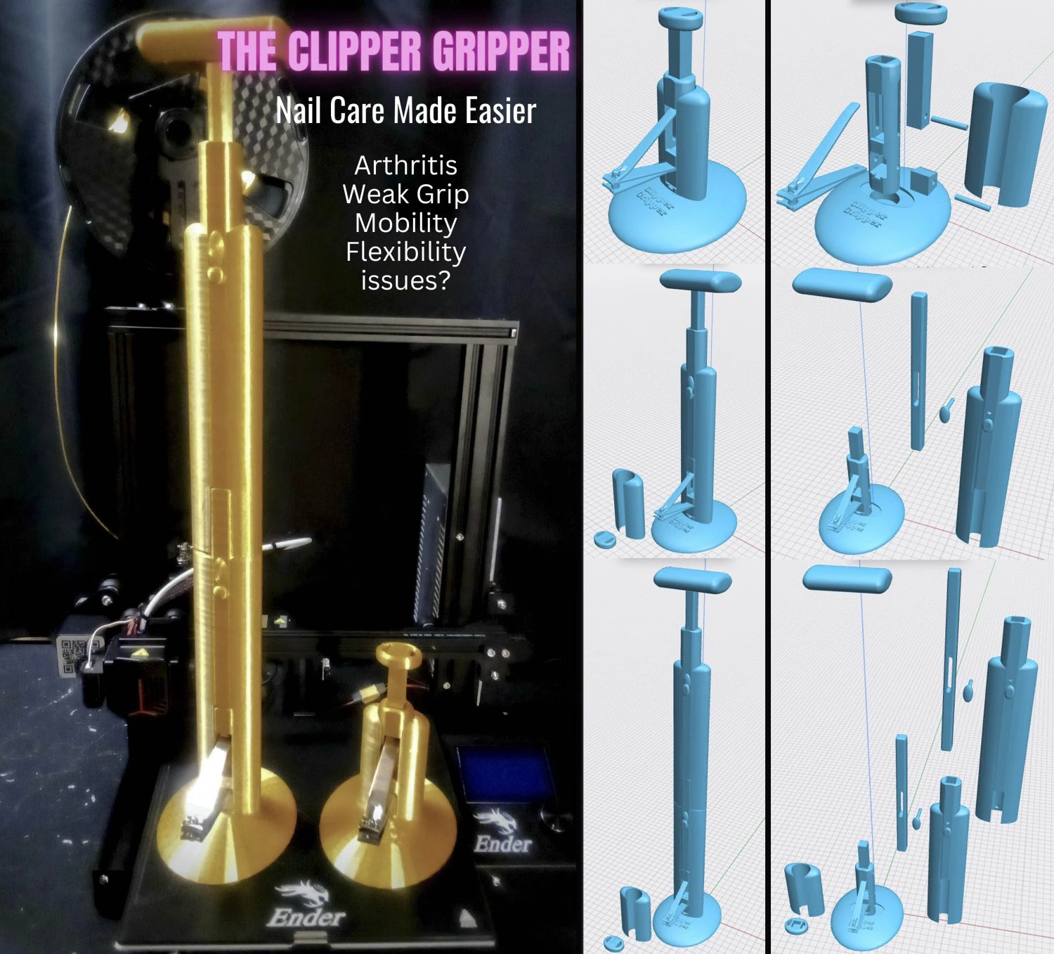 The Clipper Gripper 3D Print Model .c4d .max .obj .3ds .fbx .stl .blend 
