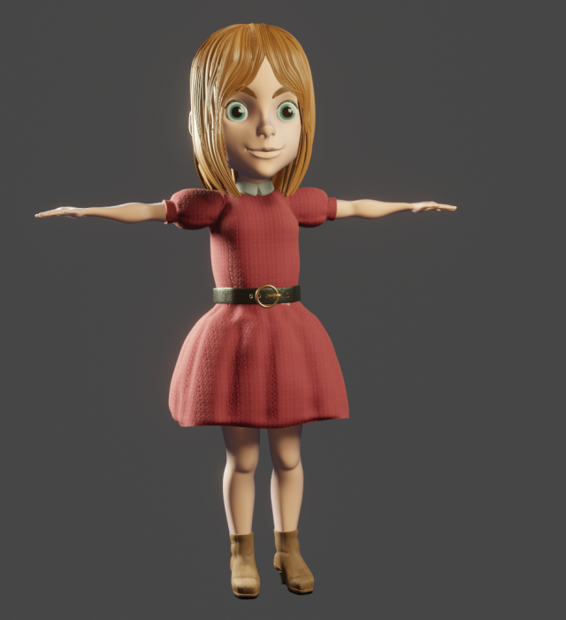 The girl 3D Model .c4d .max .obj .3ds .fbx .stl .blend 