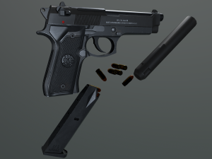 Beretta M9 3D 模型