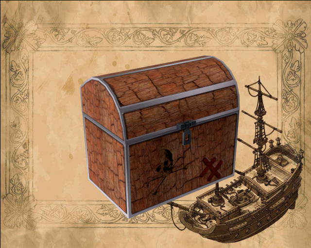 Pirate lowpoly chest Modèle 3D .c4d .max .obj .3ds .fbx .stl .blend 