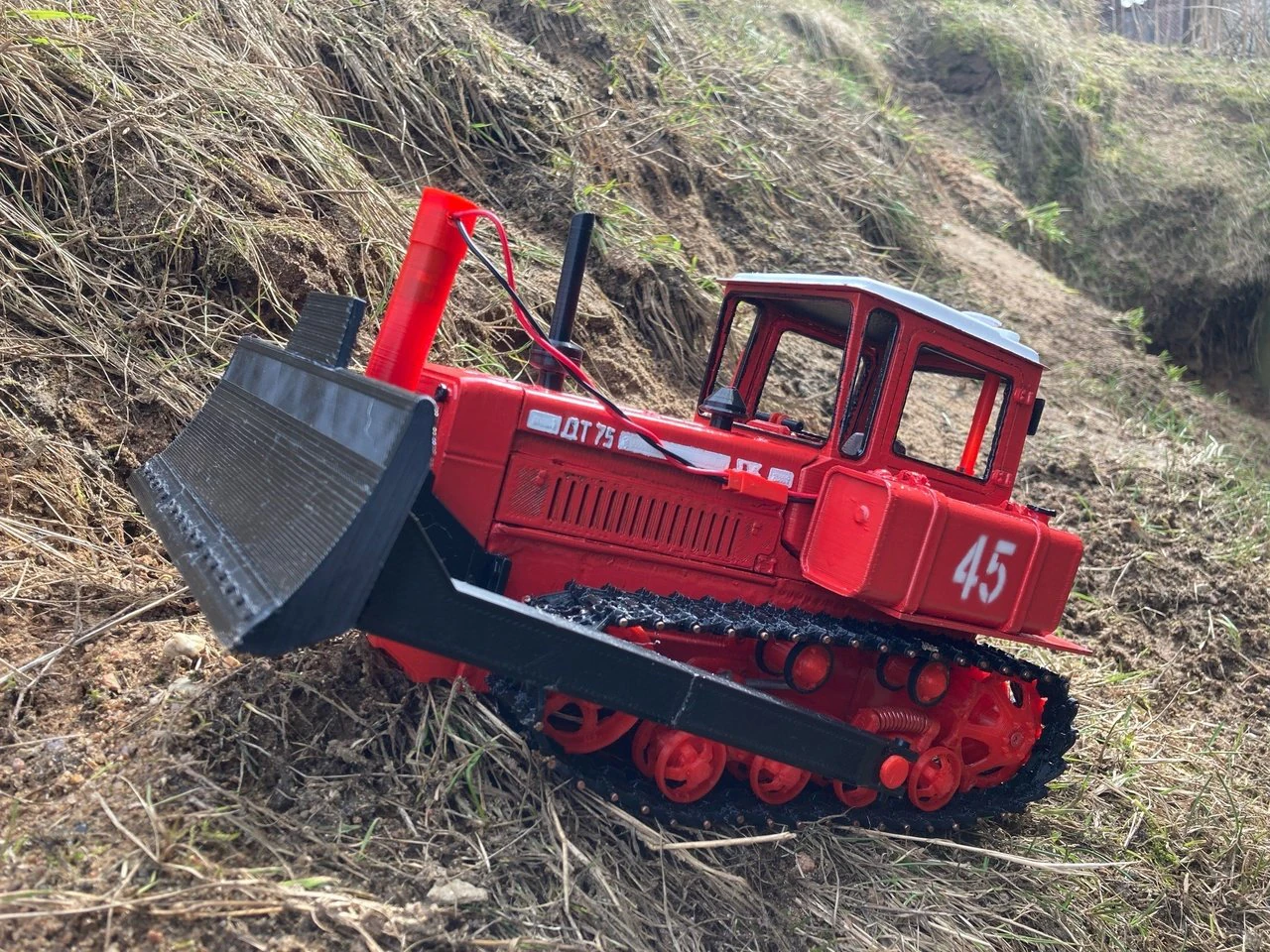 RC BULLDOZER DT-75 POSTMAN 1-16 SCALE 3D Print Model .c4d .max .obj .3ds .fbx .stl .blend 