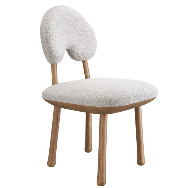 Designer makeup chair Solid wood chair 3D-Modell .c4d .max .obj .3ds .fbx .stl .blend 