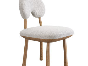 Designer makeup chair Solid wood chair 3D Model