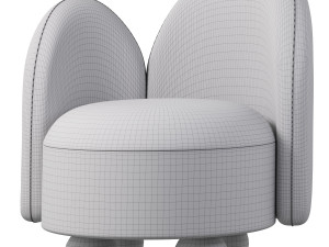 White Wooden Ball Lounge Chair 3D Model