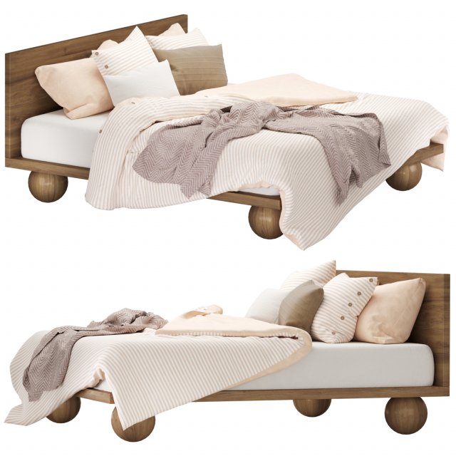Minshuku double bed Japanese series Weibog Modelo 3D .c4d .max .obj .3ds .fbx .stl .blend
