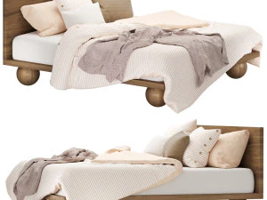 Letto matrimoniale Minshuku serie giapponese Weibog Modello 3D