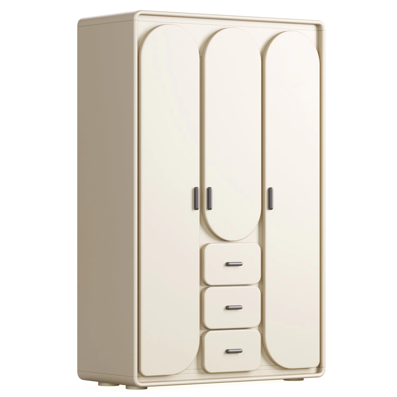 Three-door cabinet made of solid wood Fugab 3D Model .c4d .max .obj .3ds .fbx .stl .blend 