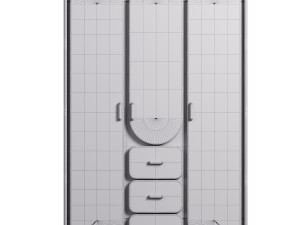 Three-door cabinet made of solid wood Fugab 3Dモデル