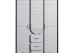 Three-door cabinet made of solid wood Fugab 3D Model