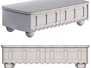 Waves Wooden Forms Coffee Table 3Dモデル