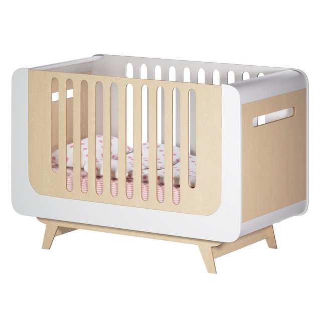 Baby Cot Indigo Wood Bubble Bed 3D Model .c4d .max .obj .3ds .fbx .stl .blend 