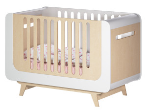 Baby Cot Indigo Wood Bubble Bed 3D Model