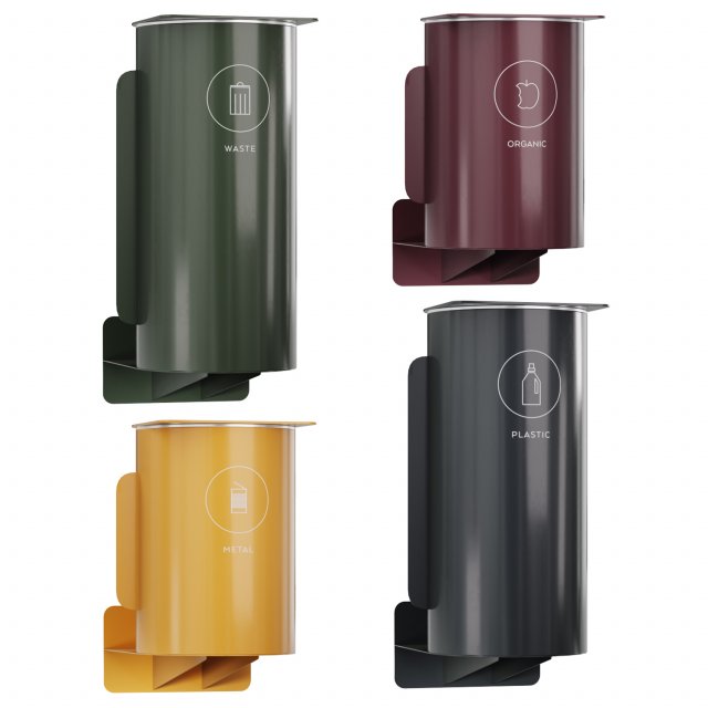 TreCe Bird Wall Mounted Trash Can 3D Model .c4d .max .obj .3ds .fbx .stl .blend 