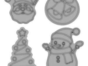 New Year Neon set 3D Model