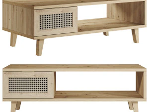 Halmar Borneo Low-1 Tavolino da caff&egrave; Artizan in rovere VPL-BORNEO-LOW-1 Modello 3D