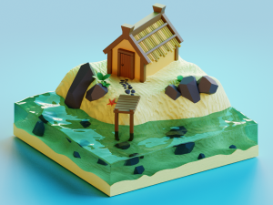 Shack by the sea 3D Model