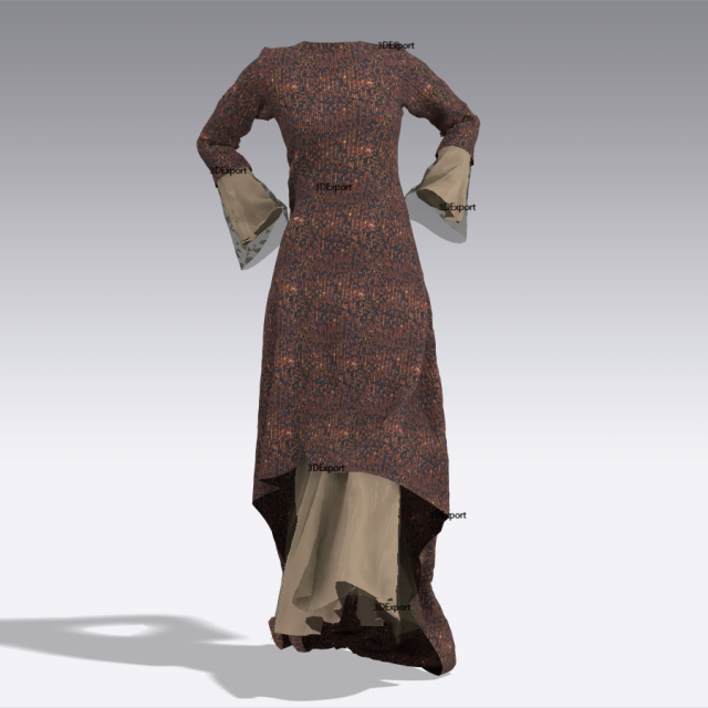 Dress for unforgettable day Model 3D .c4d .max .obj .3ds .fbx .stl .blend 