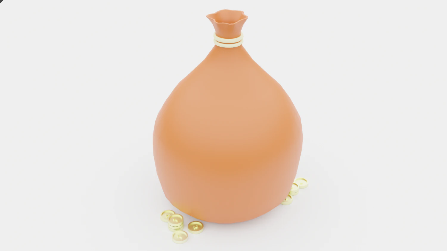 Saco de moedas Modelo 3D .c4d .max .obj .3ds .fbx .stl .blend 