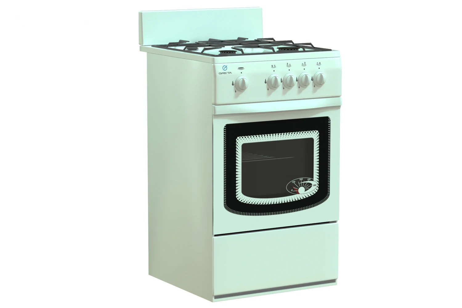 Gas stove Greta 3D Model .c4d .max .obj .3ds .fbx .stl .blend