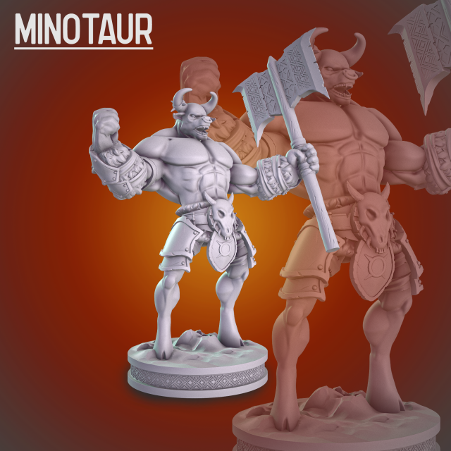Minotaur 3D Print Model .c4d .max .obj .3ds .fbx .stl .blend 
