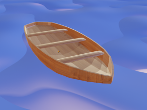 Low-poly boat Model 3D