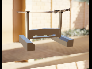 Katana with stand Model 3D