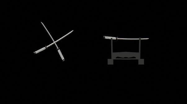 Katana with stand Model 3D .c4d .max .obj .3ds .fbx .stl .blend 