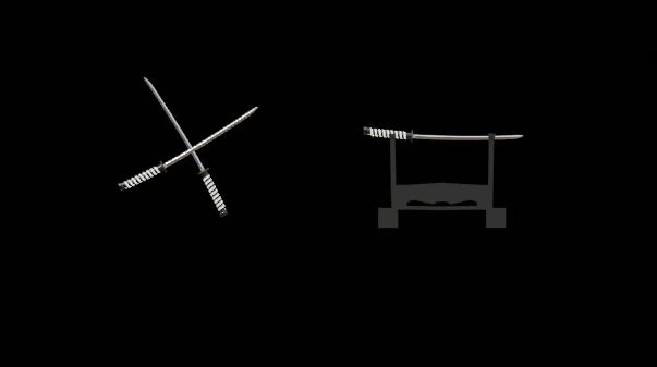 Katana with stand 3D Model .c4d .max .obj .3ds .fbx .stl .blend 