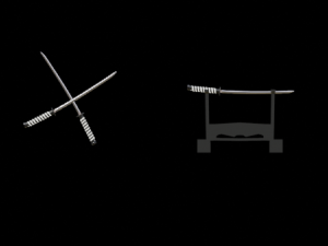 Katana with stand Modèle 3D