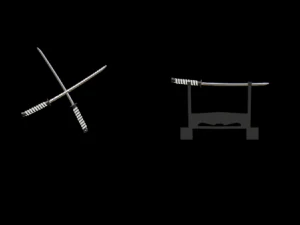 스탠드가 있는 카타나 3D 모델