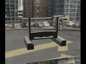 Katana with stand Model 3D