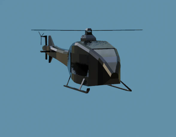 Low-poly helicopter 3D Model .c4d .max .obj .3ds .fbx .stl .blend 