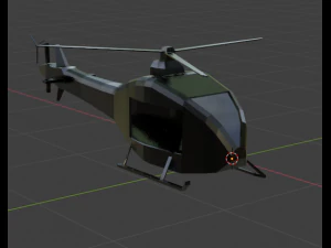 Low-poly helicopter 3D Model