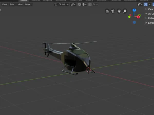 Low-poly helicopter 3D Model
