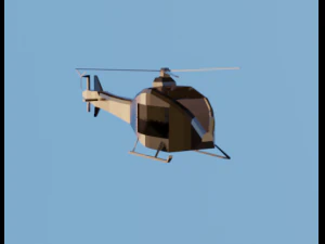 Low-poly helicopter 3D Model